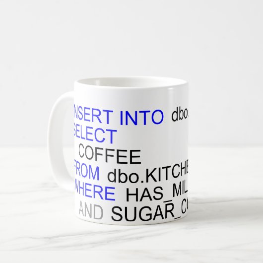 SQL Server Programmers Coffee Mok (Voorkant links)