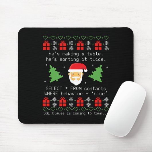 Sql Sinterklaas Datase Claus Ontwikkelaar Code Db  Muismat (Met muis)