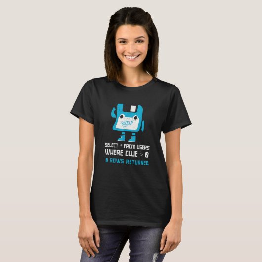SQL softwareontwikkelaar programmeren DBA T-shirt (Voorkant volledig)