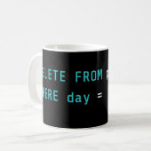 SQL Verwijder Zondag Plannen Codeermok Koffiemok (Voorkant links)
