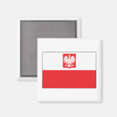 SqPolish Falcon Vlag Vierkante Magneet (Voorkant / Achterkant)