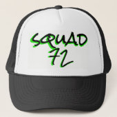 Squad72 72marketing vrachtwagenchauffeur met neong trucker pet (Voorkant)