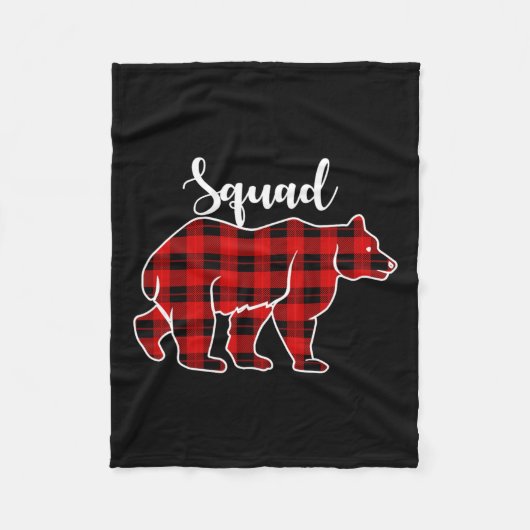 Squad Beer Rood Plaid Kerstkostuum Matching Fa Fleece Deken (Voorkant)