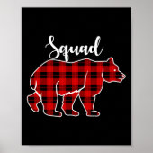 Squad Beer Rood Plaid Kerstkostuum Matching Fa Poster (Voorkant)