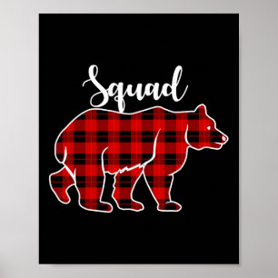 Squad Beer Rood Plaid Kerstkostuum Matching Fa Poster