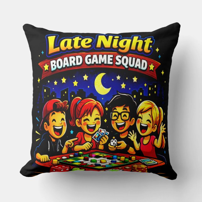 Squad bordspel laat op de avond  kussen (Voorkant)