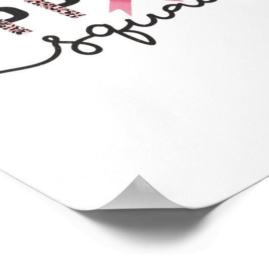 Squad Borstkanker Bewustzijn Leopard Roze Lint Poster (Hoek)