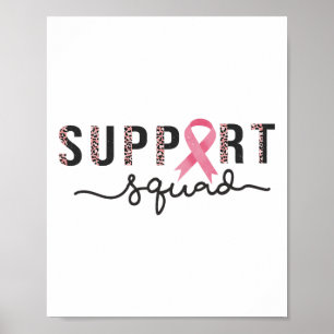 Squad Borstkanker Bewustzijn Leopard Roze Lint Poster