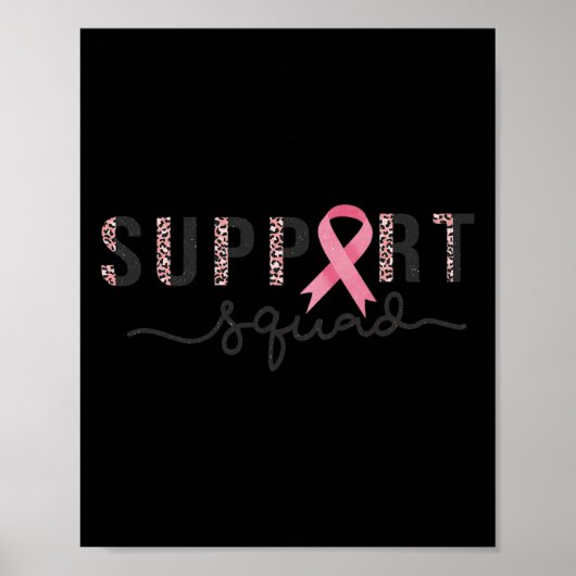 Squad Borstkanker Bewustzijn Leopard Roze Lint Poster (Voorkant)