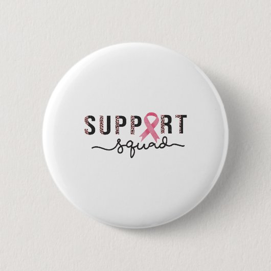Squad Borstkanker Bewustzijn Leopard Roze Lint Ronde Button 5,7 Cm (Voorkant)