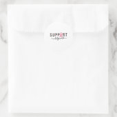 Squad Borstkanker Bewustzijn Leopard Roze Lint Ronde Sticker (Tas)