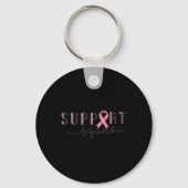 Squad Borstkanker Bewustzijn Leopard Roze Lint Sleutelhanger (Voorkant)