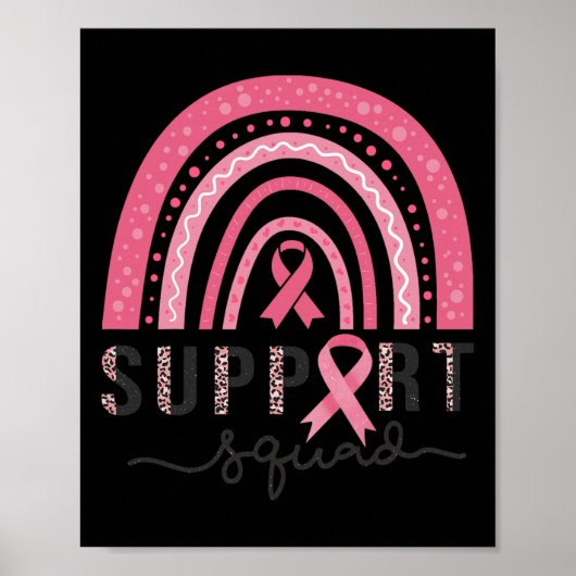 Squad Borstkanker Bewustzijn Leopard Roze Regenboo Poster (Voorkant)