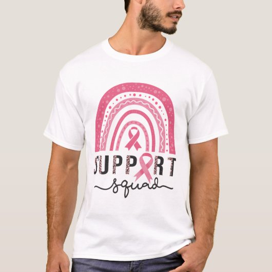 Squad Borstkanker Bewustzijn Leopard Roze Regenboo T-shirt (Voorkant)