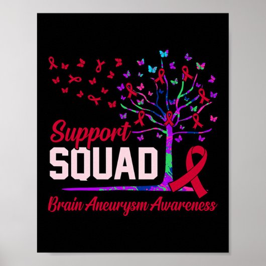 Squad Brain Aneurysm Awareness Month Support Graph Poster (Voorkant)