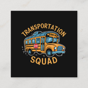 Squad buschauffeur transportploeg vierkante visitekaartje