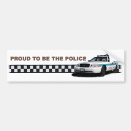 Squad Checkerband "Proud to be the Police" Bumpersticker