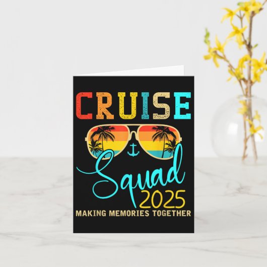 Squad Crew Cruise 2025 Zomer Vakantie Matching Fa Kaart (Gele Bloem)