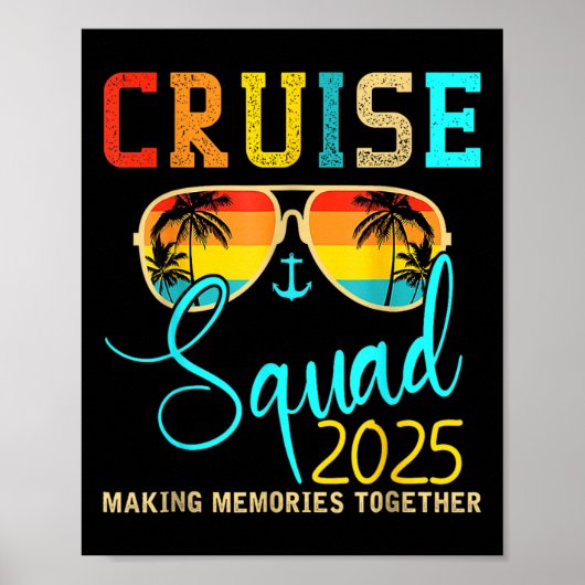 Squad Crew Cruise 2025 Zomervakantie Matching Fa Poster (Voorkant)