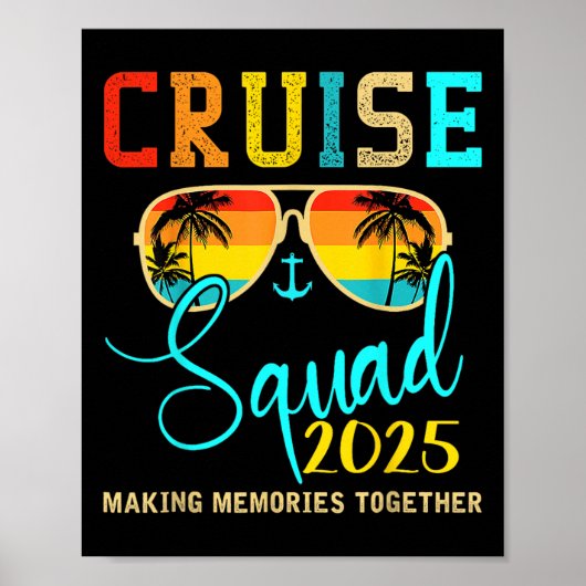 Squad Crew Cruise 2025 Zomervakantie Matching Fa Poster (Voorkant)