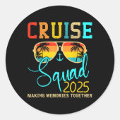 Squad Crew Cruise 2025 Zomervakantie Matching Fa Ronde Sticker (Voorkant)