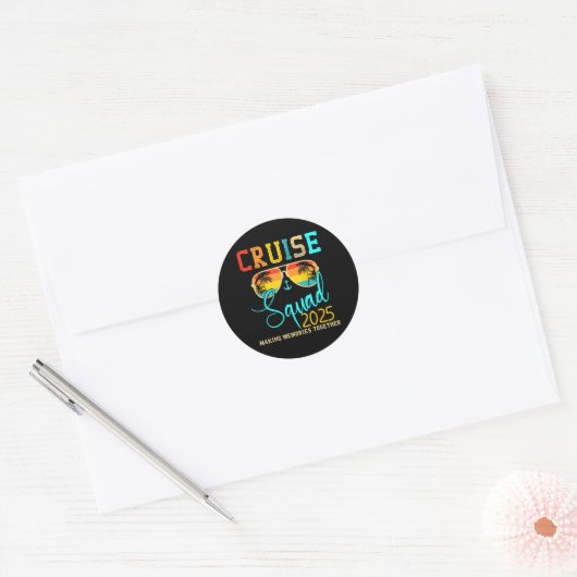 Squad Crew Cruise 2025 Zomervakantie Matching Fa Ronde Sticker (Envelop)