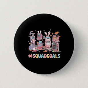 Squad Doelen Verpleegster Paasdag Bunny Nurse Life Ronde Button 5,7 Cm