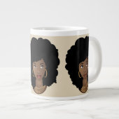 Squad Doelen | Zwarte Afro | Beige Grote Koffiekop (Voorkant rechts)