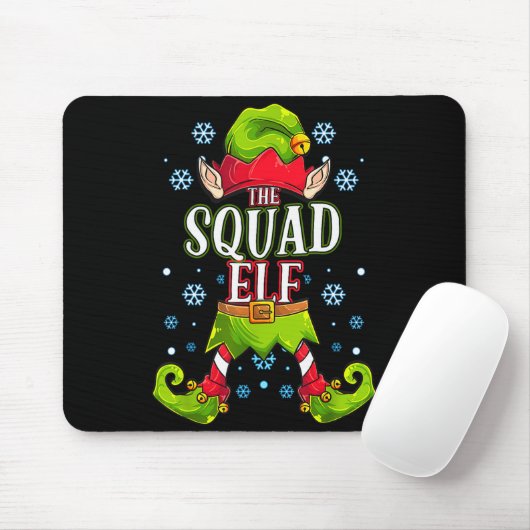 Squad Elf Matching Family Group Christmas Party Muismat (Met muis)