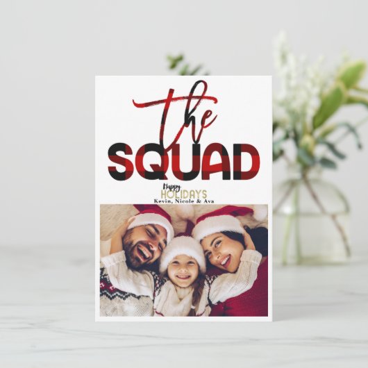 SQUAD Family kerstfeestay - fotokaart Kaart (Staand voorkant)