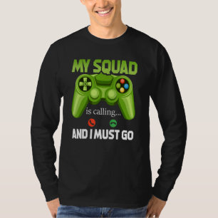 Squad Gamen Wedstrijd Gamer Videogames Zoon Broer T-shirt
