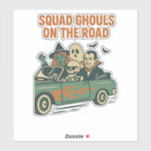 Squad Geesten Op De Weg Retro Halloween Bemanning Sticker (Vel)