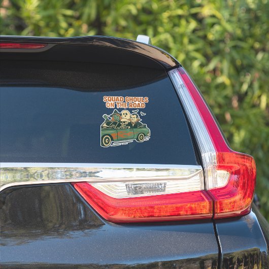 Squad Geesten Op De Weg Retro Halloween Bemanning Sticker (Auto Zijkant)