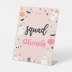 Squad Ghouls Cute Halloween Ghost Birthday Decor Reclamebord Met Voetstuk