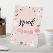 Squad Ghouls Cute Halloween Ghost Birthday Decor Reclamebord Met Voetstuk (Insitu)
