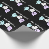 Squad Ghouls Funny Halloween Ghost Pun Dark BG Cadeaupapier (Hoek)