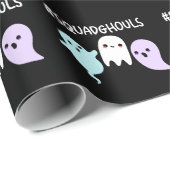 Squad Ghouls Funny Halloween Ghost Pun Dark BG Cadeaupapier (Rol Hoek)