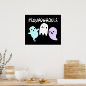 Squad Ghouls Funny Halloween Ghost Pun Dark BG Poster (Keuken)