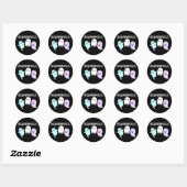Squad Ghouls Funny Halloween Ghost Pun Dark BG Ronde Sticker (Vel)