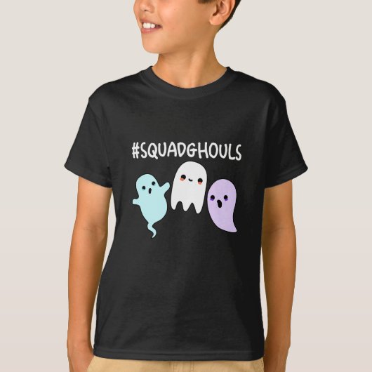 Squad Ghouls Funny Halloween Ghost Pun Dark BG T-shirt (Voorkant)