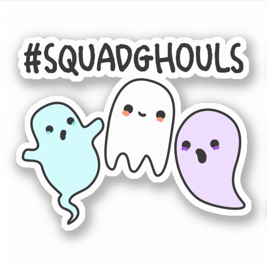 Squad Ghouls Funny Halloween Ghost Pun Sticker (Voorkant)