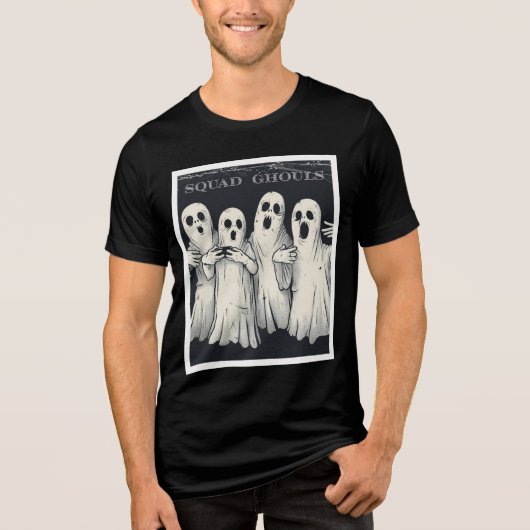 Squad Ghouls – Funny Halloween Ghost Squad Tri-Blend Shirt (Voorkant)