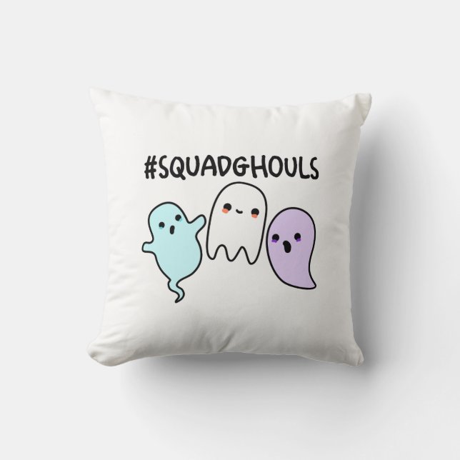 Squad Ghouls Grappige Halloween Geest Punt  Kussen (Voorkant)