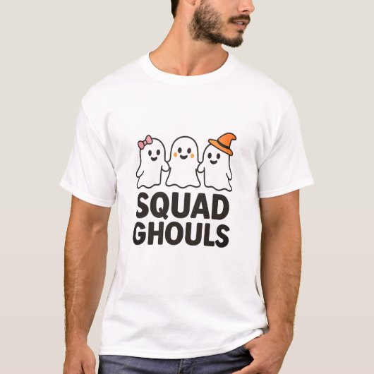 Squad Ghouls Grappige Halloween Vrienden T-Shirt (Voorkant)