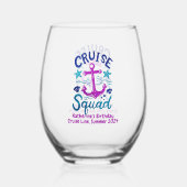 Squad Group Friends Custom Birthday Event Wijnglas Zonder Voet (Achterkant)