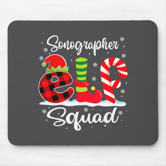 Squad Kerst Elf Sonograaf Matching Muismat (Voorkant)