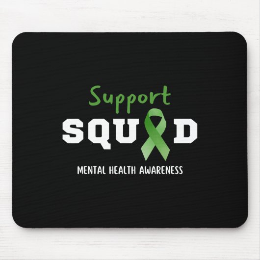 Squad Mental Health Awareness Fun Green Ribbon Muismat (Voorkant)