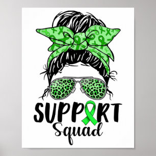 Squad Mental Health Awareness Maand Messy Bun Woma Poster