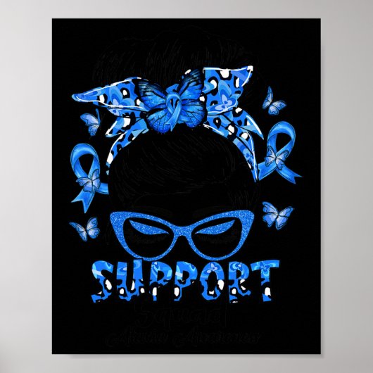 Squad Messy Bun Ataxia Bewustzijnsgeschenken Poster (Voorkant)
