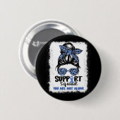 Squad Messy Bun Blue Warrior Alopecia Awareness Ronde Button 5,7 Cm (Voorkant /achterkant)